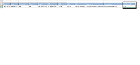 Excel template tag for Attribute1